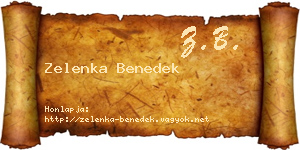 Zelenka Benedek névjegykártya